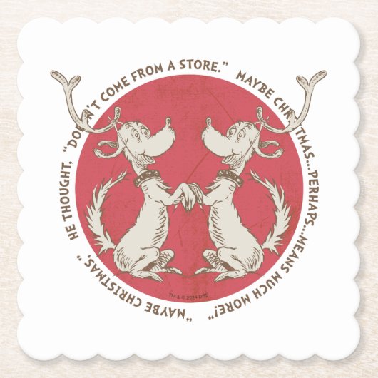 セウス博士 |グラインチ |マックス – クリスマス引用文 ペーパーコースター (正面)