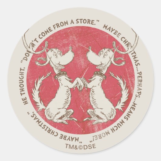 セウス博士 |グラインチ |マックス – クリスマス引用文 ラウンドシール (正面)