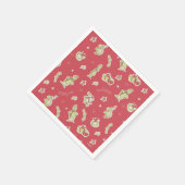 セウス博士 |グラインチ |赤いクリスマスパターン スタンダードカクテルナプキン (角)