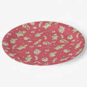 セウス博士 |グラインチ |赤いクリスマスパターン ペーパープレート (アングル)