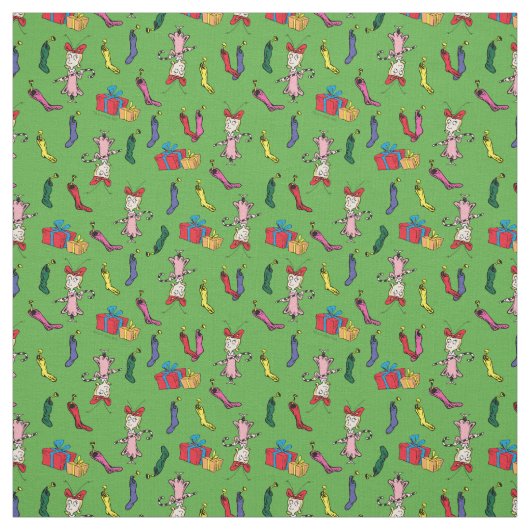 セウス博士 |グラインチ | Cindy-Lou Who Pattern ファブリック (見本)