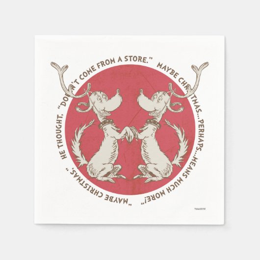 セウス博士 |ザインチ |マックス – クリスマス引用文 スタンダードカクテルナプキン (正面)