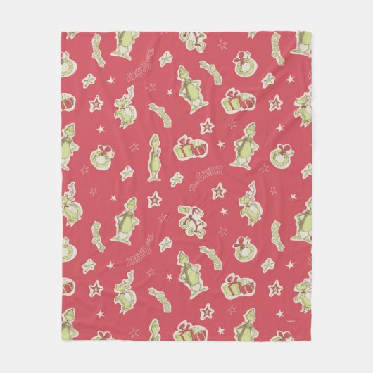 セウス博士 |ザインチ |レッドクリスマスパターン フリースブランケット (正面)