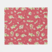 セウス博士 |ザインチ |レッドクリスマスパターン フリースブランケット (正面(横))