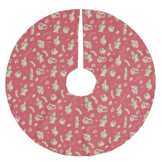 セウス博士 |ザインチ |レッドクリスマスパターン ブラッシュドポリエステルツリースカート (正面)