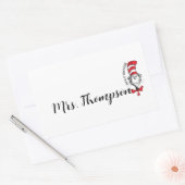 セウス博士 |ハットアイコン名前をカスタムする内の猫 長方形シール (封筒)