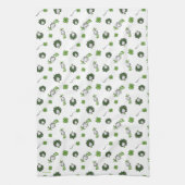 セウス博士 ハットクローバー柄の猫 キッチンタオル (縦)