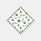 セウス博士 ハットクローバー柄の猫 スタンダードカクテルナプキン (角)