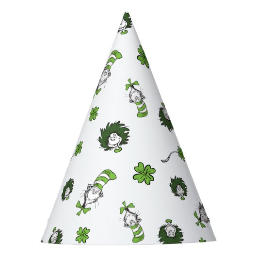 セウス博士 ハットクローバー柄の猫 パーティーハット (正面)