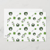 セウス博士 ハットクローバー柄の猫 ポストカード (正面/裏面)