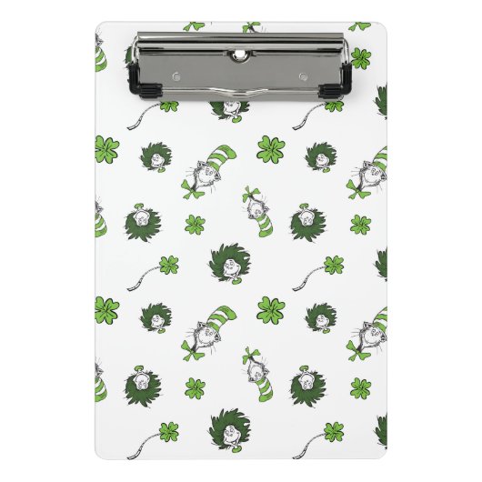 セウス博士 ハットクローバー柄の猫 ミニクリップボード (正面)