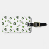 セウス博士 ハットクローバー柄の猫 ラゲッジタグ (正面横)