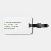 セウス博士 ハットクローバー柄の猫 ラゲッジタグ (裏面横)