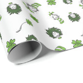 セウス博士 ハットクローバー柄の猫 ラッピングペーパー (ロールコーナー)