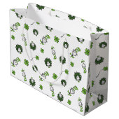 セウス博士 ハットクローバー柄の猫 ラージペーパーバッグ (裏面アングル)