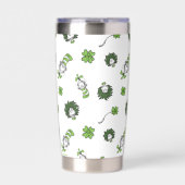 セウス博士 ハットクローバー柄の猫 保温保冷タンブラー (正面)