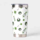 セウス博士 ハットクローバー柄の猫 保温保冷タンブラー (右面)