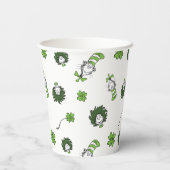 セウス博士 ハットクローバー柄の猫 紙コップ (裏面)