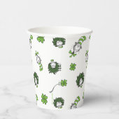 セウス博士 ハットクローバー柄の猫 紙コップ (右)