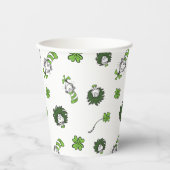 セウス博士 ハットクローバー柄の猫 紙コップ (正面)