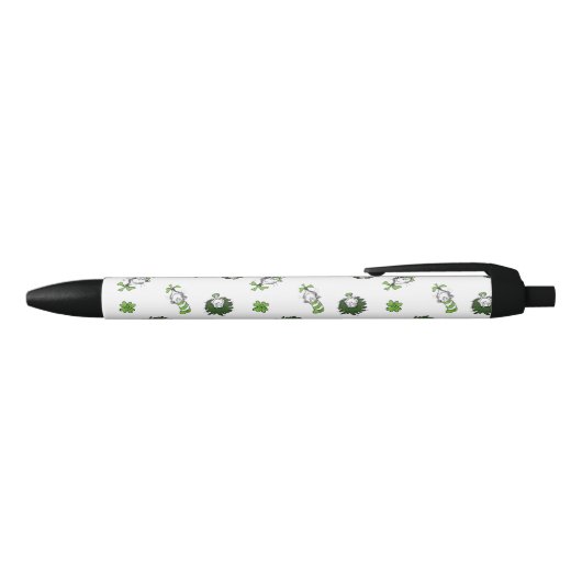 セウス博士 ハットクローバー柄の猫 黒ボールペン (トップ)