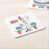 セウス博士 |ハットシーズ科学の猫 スクエアペーパーコースター (アングル)