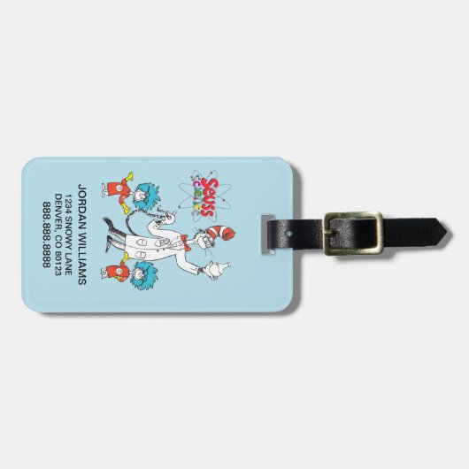 セウス博士 |ハットシーズ科学の猫 ラゲッジタグ (正面横)