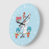 セウス博士 |ハットシーズ科学の猫 ラージ壁時計 (傾斜)