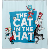 セウス博士 |ハットロゴの猫 – キャラクター シャワーカーテン (正面)