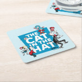 セウス博士 |ハットロゴの猫 – キャラクター スクエアペーパーコースター (アングル)