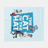 セウス博士 |ハットロゴの猫 – キャラクター フリースブランケット (正面(横))
