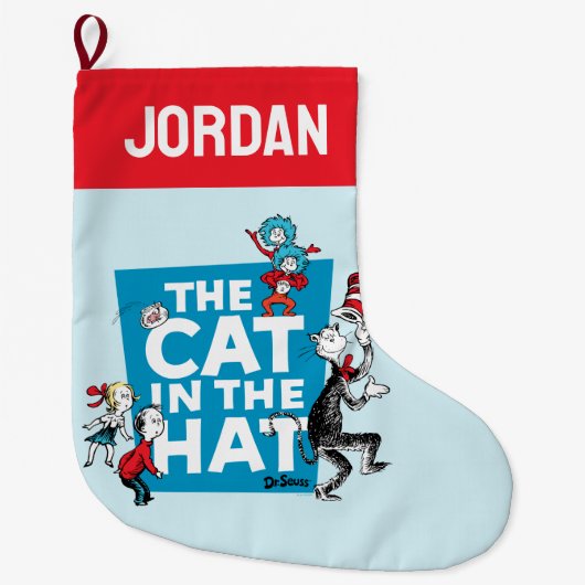 セウス博士 |ハットロゴの猫 – キャラクター ラージクリスマスストッキング (正面)