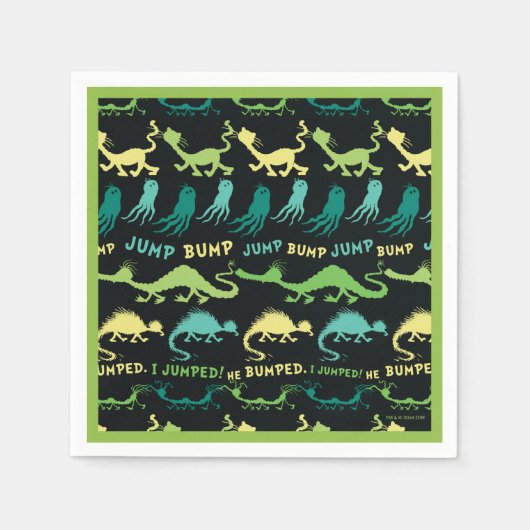 セウス博士 | "バンプジャンプ"浅いパターン スタンダードカクテルナプキン (正面)