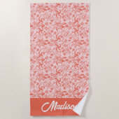 セウス博士 |フローラ母の日のパターン ビーチタオル (正面)