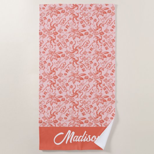 セウス博士 |フローラ母の日のパターン ビーチタオル (正面)