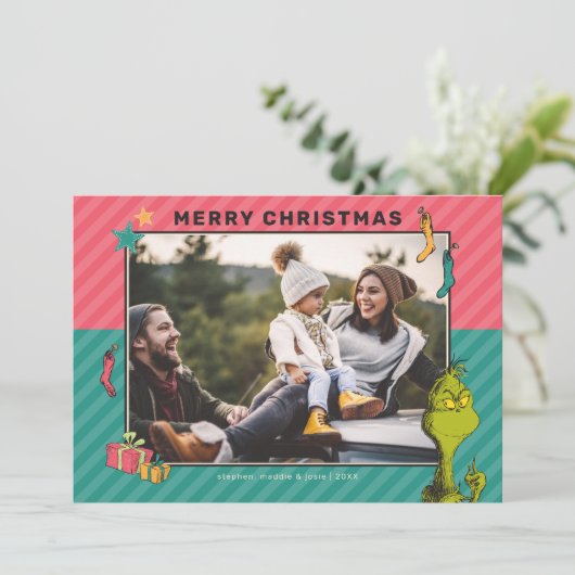 セウス博士 |ヴィンテージグランチファミリーフォトホリデー シーズンカード (スタンド正面)