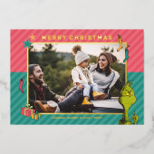 セウス博士 |ヴィンテージグランチファミリーフォトホリデー 箔シーズンカード (正面)