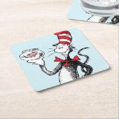 セウス博士 |帽子とクリンクレビンの猫 スクエアペーパーコースター (アングル)