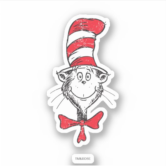 セウス博士 |帽子の中の猫 – ヴィンテージ シール (正面)