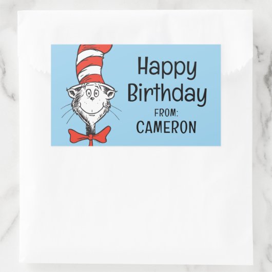 セウス博士 |帽子の中の猫 – ヴィンテージ 長方形シール (バッグ)