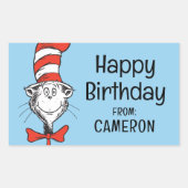 セウス博士 |帽子の中の猫 – ヴィンテージ 長方形シール (正面)