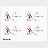 セウス博士 |帽子の書名前 長方形シール (シート)