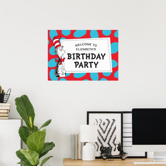 セウス博士 |帽子の誕生日パーティーで猫 ポスター (ホームオフィス)