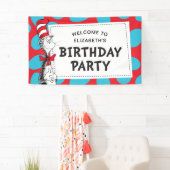 セウス博士 |帽子の誕生日パーティーで猫 横断幕 (インサイチュ)