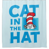 セウス博士 |帽子ロゴの猫 シャワーカーテン (正面)