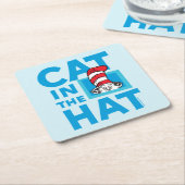 セウス博士 |帽子ロゴの猫 スクエアペーパーコースター (アングル)