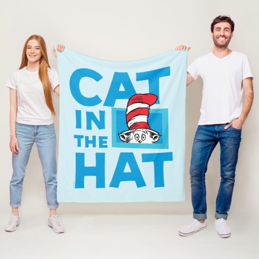 セウス博士 |帽子ロゴの猫 フリースブランケット (インサイチュ)