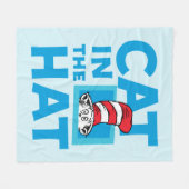 セウス博士 |帽子ロゴの猫 フリースブランケット (正面(横))