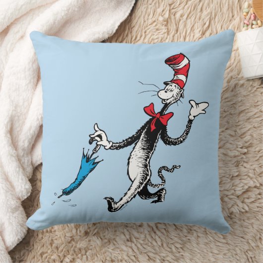 セウス博士 |帽子傘の中の猫 クッション (ブランケット)