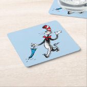 セウス博士 |帽子傘の中の猫 スクエアペーパーコースター (アングル)